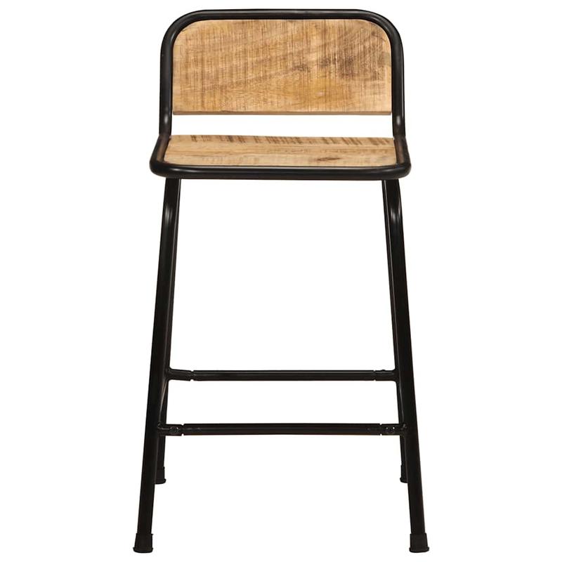 Bar stool 2pcs 46x35.5x70cm rough mango solid wood, Bar Seating, Kitchen Stools, Minimalist Stools, Modern Bar Stools, Hardwood Construction, Durable Stools