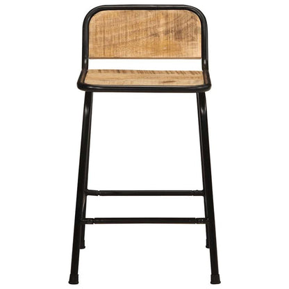 Bar stool 2pcs 46x35.5x70cm rough mango solid wood, Bar Seating, Kitchen Stools, Minimalist Stools, Modern Bar Stools, Hardwood Construction, Durable Stools