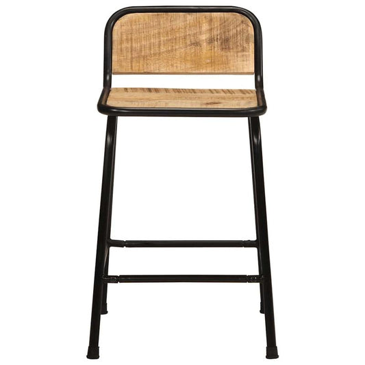 Bar stool 2pcs 46x35.5x70cm rough mango solid wood, Bar Seating, Kitchen Stools, Minimalist Stools, Modern Bar Stools, Hardwood Construction, Durable Stools