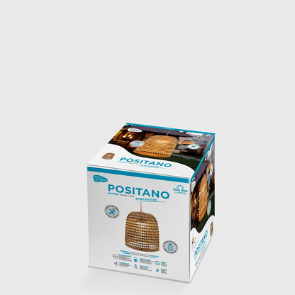 Newgarden Positano buiten- en hanglamp, draagbaar, draadloos, 900 lumen, LED, warm, 3000 K, gemaakt van natuurlijke vezels, met oplaadbare accu, zonder installatie