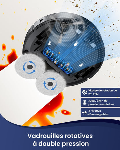 Robotstofzuiger – Dweilrobot – Zuigrobot – Stofzuigrobot – Automatische Stofafvoer – 4500 Pa Zuigkracht – 3D-Lasernavigatie Met App Bediening