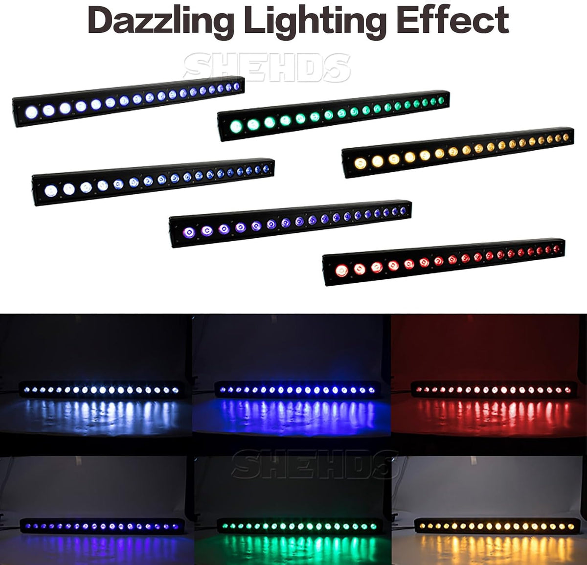 SHEHDS 18x18 W RGBWA+Paars Podium Wassen Licht Bar/Strip LED 6IN1 Verlichting Muur Wasmachine Licht Bar/Strip Strobe Effect DMX512 Controle DJ Lichten