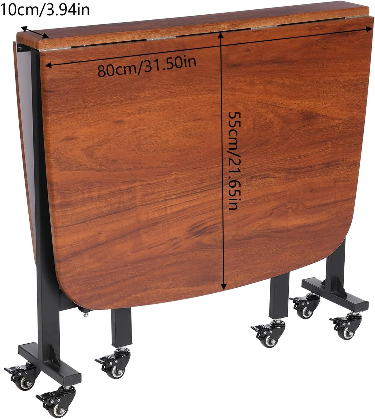 Folding Dining Table, Folding Stainless Steel Work Table, Kitchen Table, Drawer Table, Solid Multifunctional, Foldable, Removable with 6 Universal Wheels, Load Capacity 100 kg, for Gardens and - QUORE