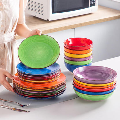 vancasso Bonita Tafelservies voor 6 personen, 24-delig, aardewerk, modern dinercombiservies met elk 6 platte borden, slaborden, soepborden en kommen
