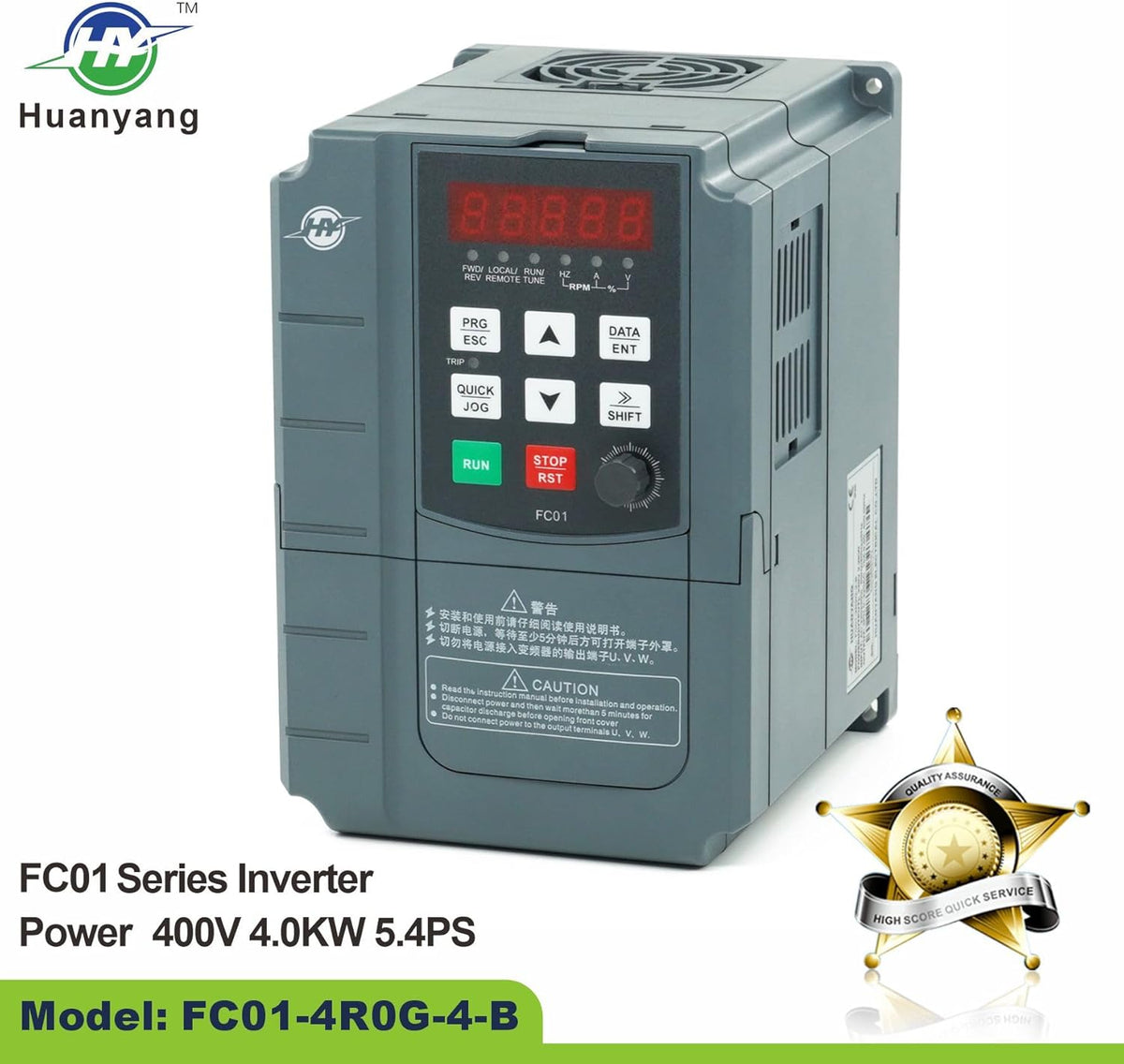 Huanyang VFD 400 V 4,0 KW 5,4 PS frequentieomvormer, gecomputeriseerde numerieke controle, CNC van de motor, inverter-converter voor spindelmotor, controle van de snelheid, FC01-serie