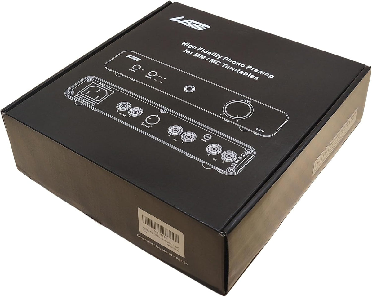 WAudio High Fidelity Phono voorversterker voor MM/MC draaitafels (zwart)