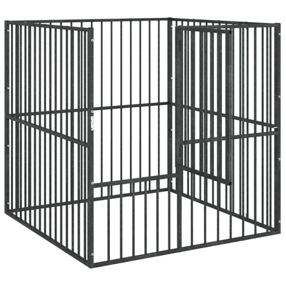 Hondenhok – Hondenren – Hondenkooi – Hondenbench – Hondenverblijf – 100x100x100 cm – Gegalvaniseerd Staal – Semi-Open Ontwerp met Deur
