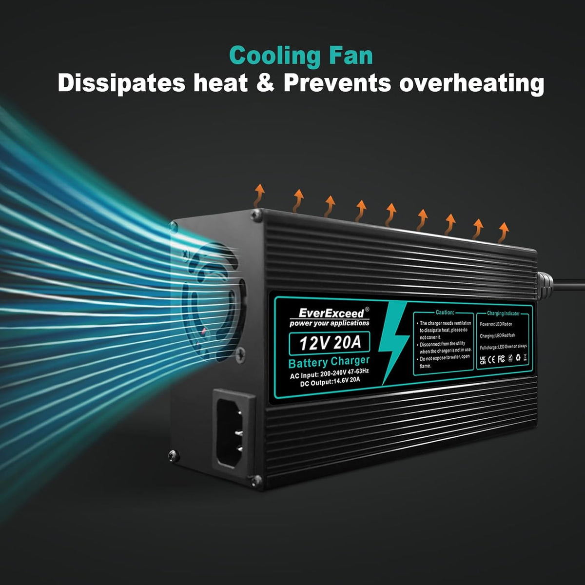 12V 20A LiFePO4 Batterijlader – Lithium Batterij Oplader – Acculader – Lithium Acculader – Camper Batterijlader – Snelle Oplaadtijd – Meervoudige Beveiliging