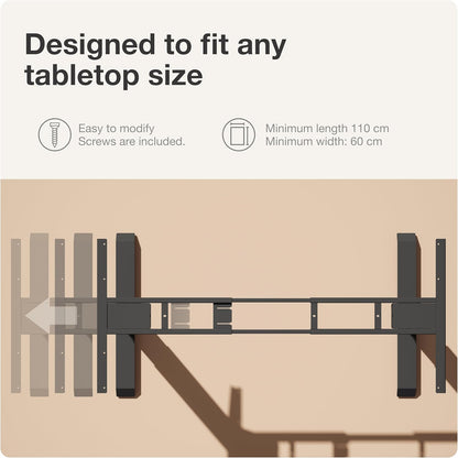 Desktronic HomePro Frame in hoogte verstelbaar bureauframe - elektrisch in hoogte verstelbaar bureau met fluisterstille dubbele motor en touchscreen - hoog draagvermogen - zwart