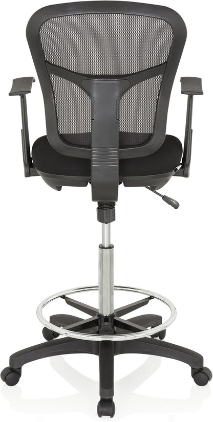 HJH OFFICE 760008 werkstoel TOP Work 108 netstof zwart ergonomische stoel met ring voetsteun