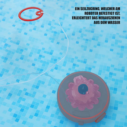 MAUK® Zwembad vloerreiniging robotstofzuiger | Li-Ion accu zwembadzuiger | 200 m² rond en draadloos | DAS! Origineel met ruimtestickerset
