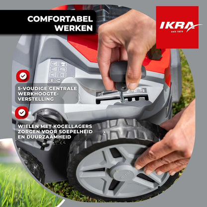 IKRA 36V accu 3in1 verticuteermachine gazonbeluchter IB-SR 36, 45l grasvanger, werkbreedte 36cm, compatibel met Bosch - QUORE