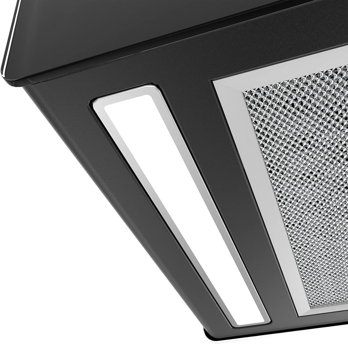 CIARRA CBCB4850 A+++ eilandafzuigkap recirculatie vrijhangend afzuigkap 48 cm 700 m³/u met slimme Wi-Fi app 4 snelheden boostfunctie glazen front inclusief actiefkoolfilter CBCF003 zwart