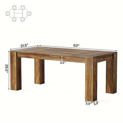Eettafel – Tafel – Eetkamertafel – Keukentafel – Tafelblad – Rustiek-Modern – 160x80 cm – Massief Hout & Spaanplaat – Krasbestendig – Stevige Poten