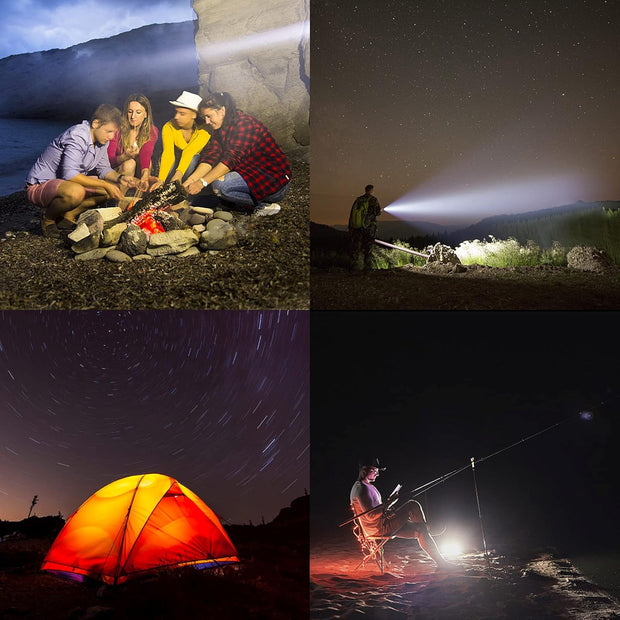 Zaklamp - Tactische Zaklamp - LED-buitenlamp - Krachtige - Oplaadbare - Draagbare - met Batterij - voor Zoeken - Wandelen - Noodsituatie - USB Kabel - 3500Lm - 5500 mAh - 2.6V