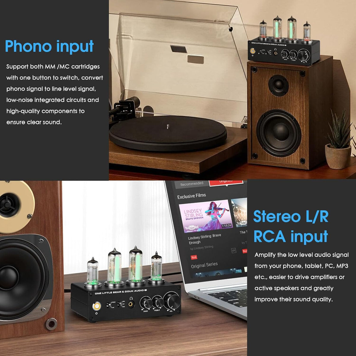 HiFi 6E2 Buizenvoorversterker Phono Preamp voor MM/MC Platenspelers Hoofdtelefoonversterker