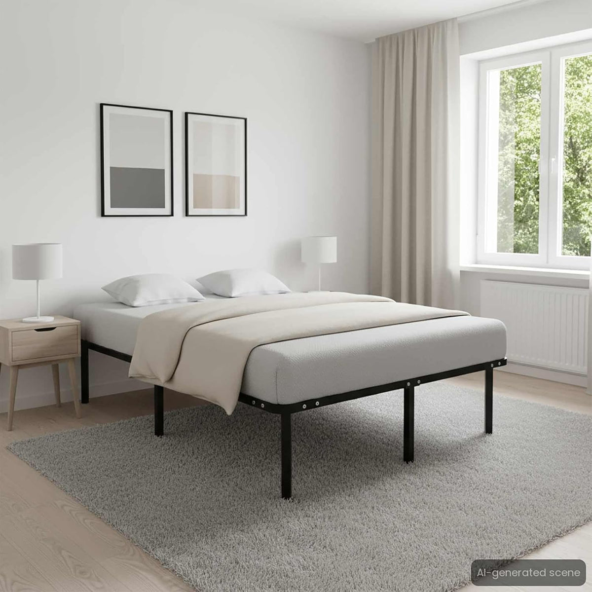 vidaXL Bedframe metaal zwart 160x200 cm