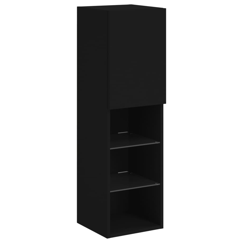 TV Wandmeubel – TV Meubel – Wandkast – TV Kast – Zwevend Meubel – RGB LED Verlichting – Hoogwaardig Houtmateriaal – Zwart