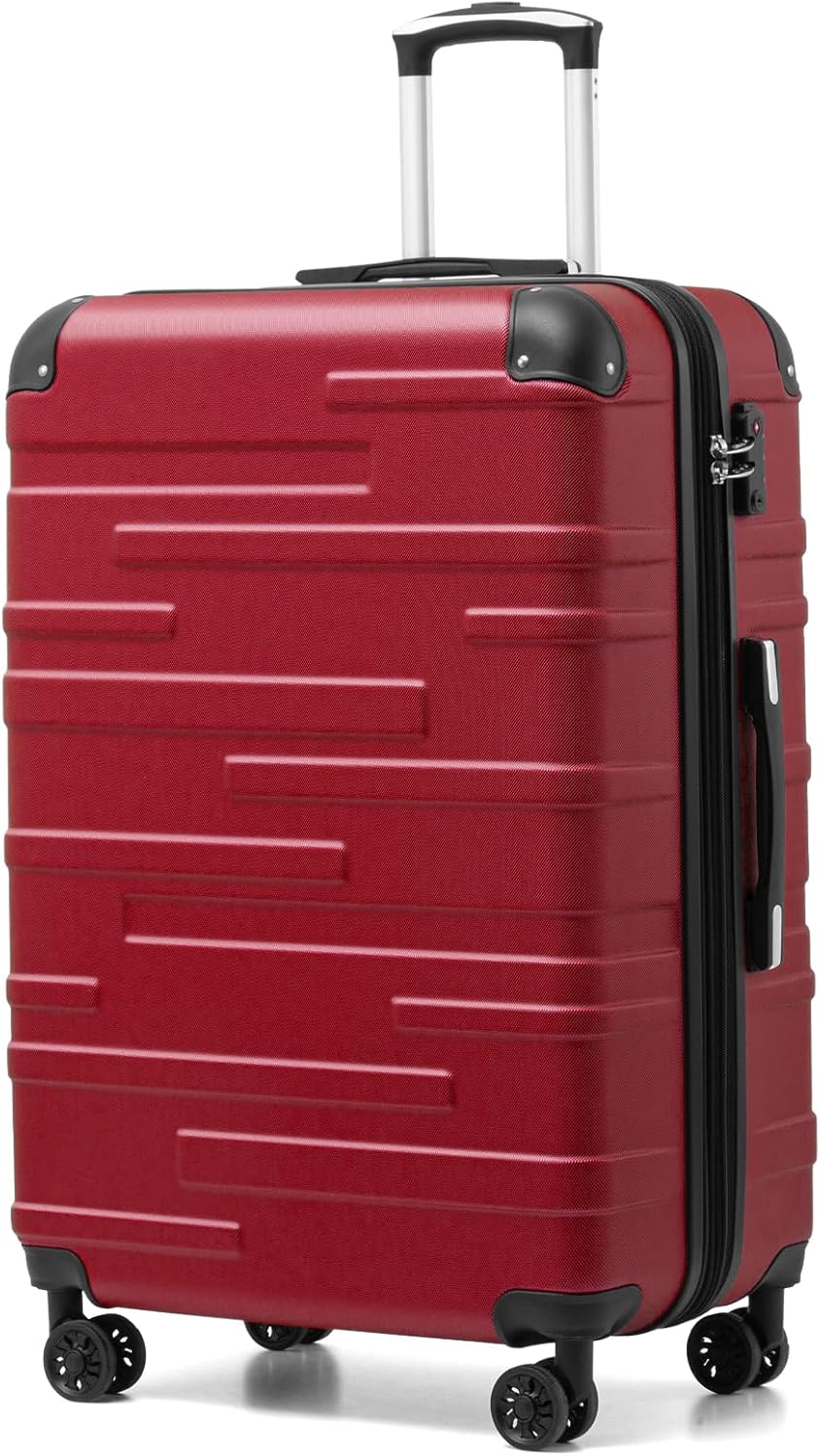 COOLIFE Koffer met harde schaal, rolkoffer, reiskoffer, uitbreidbare bagage (alleen grote koffer uitbreidbaar), ABS-materiaal met TSA-slot en 4 wielen, Großer Koffer