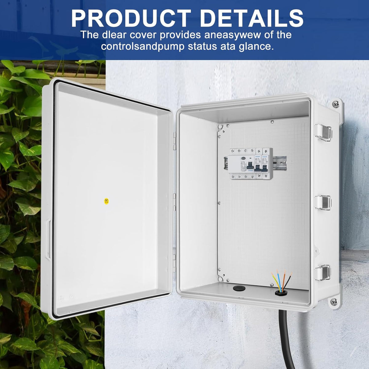 Verdeelkast opbouw, verdeelderkast, industriële behuizing, schakelkast, IP66 elektrische aansluitdoos, verdeeldoos buiten waterdicht, aansluitdoos 430 × 530 × 200 mm