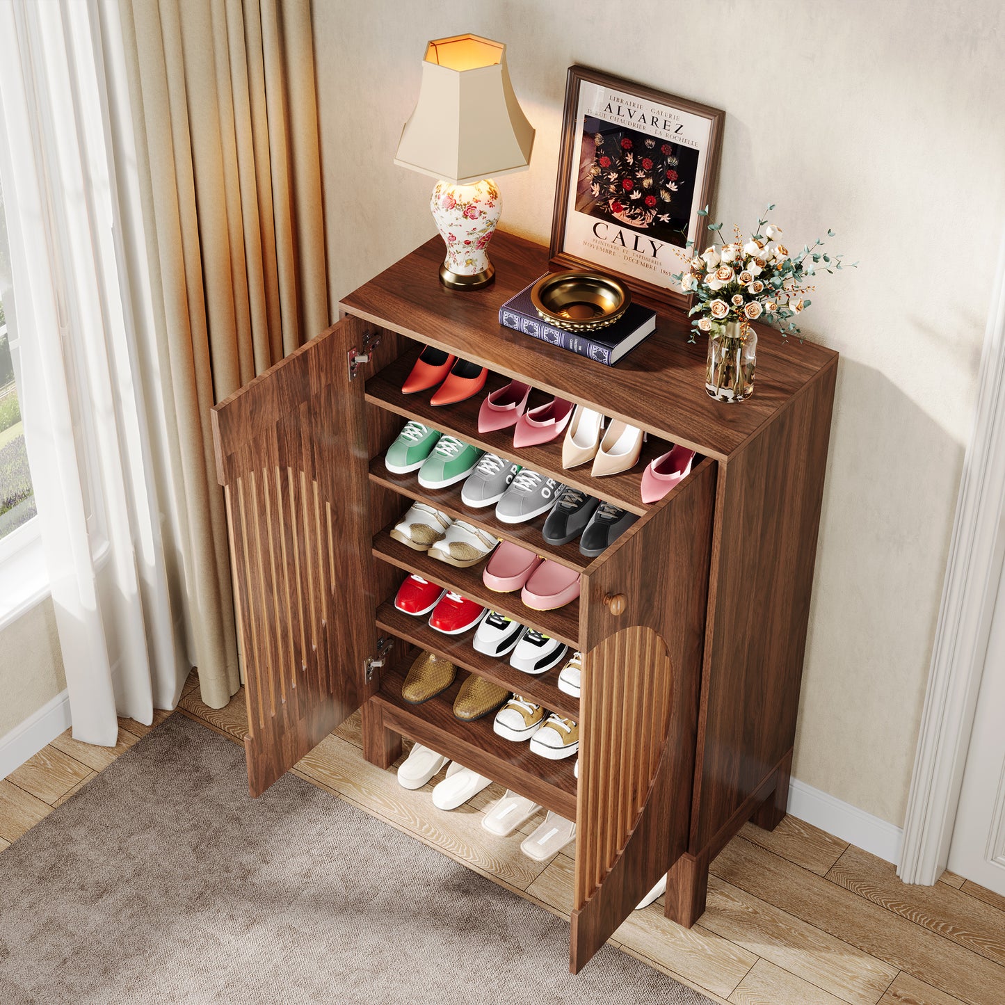 nachtkastje – bijzettafel – ladekastje – nachtkast – salontafel – massief hout – 2 ruime lades – volledig gemonteerd – walnoot
