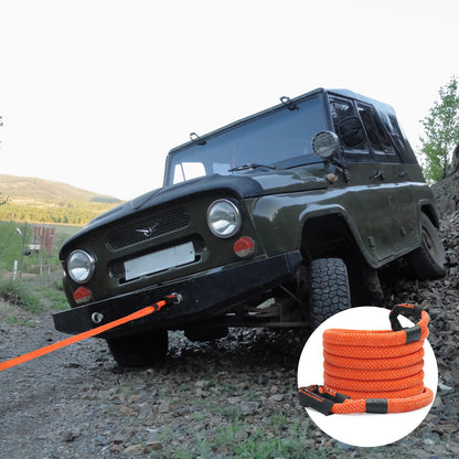 Trekkoord – Trektouw – Sleepband – Recovery Strap – Trekband – 6 Meter Lengte – 38.000 lbs Trekkracht – Hoogwaardig Nylon Met 30% Elasticiteit