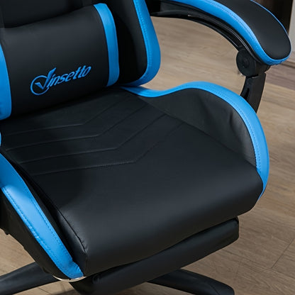 Gaming Chair, Office Chair with Footrest And Lumbar Support, Height-adjustable Desk Chair with 360° Swivel Seat And Headrest, 200kg Load Capacity, Ergonomic Office Chair, Computer Chair, Gaming Chair, Office Chair, PC Armcha