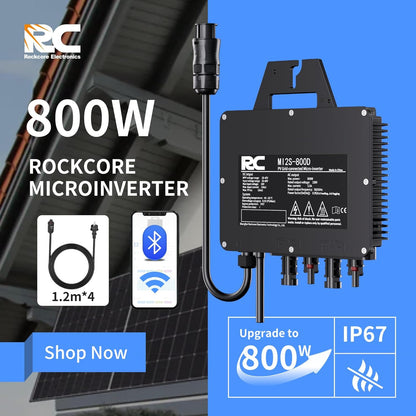 Micro-Omvormer – Zonne omvormer, Omvormer, PV omvormer, Balkoncentrale omvormer – 800W Maximaal Uitgangsvermogen – Geïntegreerde Wifi en MPPT Efficiëntie >99,8%