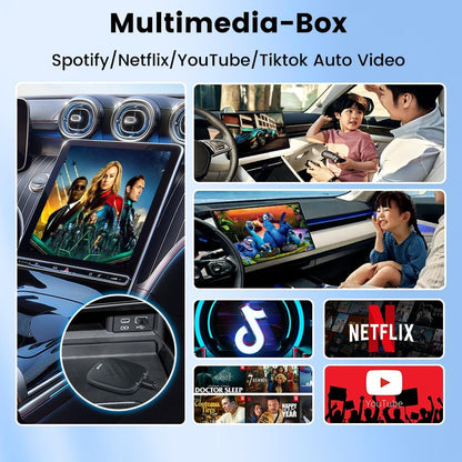 CarlinKit Multimedia 3 in1 AIBox Android 13.0 Systeem Draadloze CarPlay Adapter, voor Auto's met Wired CarPlay/Android Auto, Ondersteuning Netflix YouTube ect