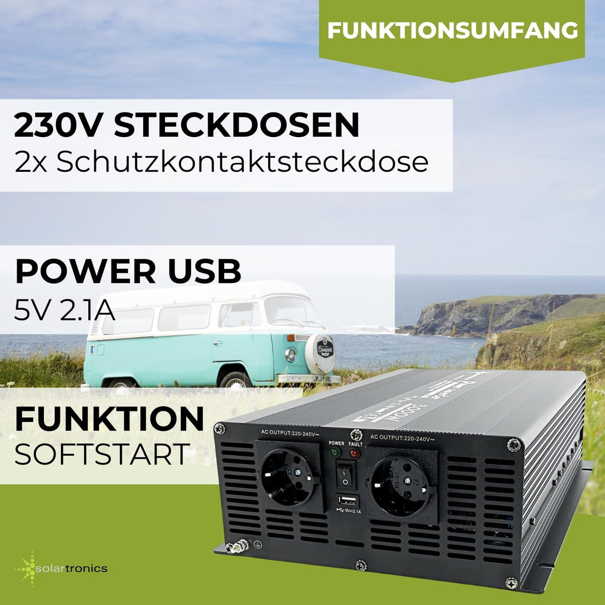 Spanningsomvormer 3000 Watt 12-230 V