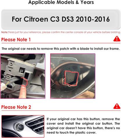 Android 13 autoradio voor Citroen C3 DS3 2010-2016 8-core 4G+32G GPS Navi met draadloze carplay Android Auto Bluetooth DAB WiFi 4G Mirror Link Achter/vooraan camera -zwart