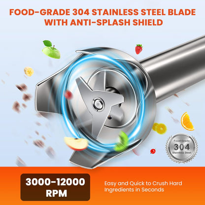 Huanyu Commerciële Staafmixer 750 W krachtige staafmixer met 530 mm schacht handmixer met borstelloze motor 3000-12000 rpm variabel toerental