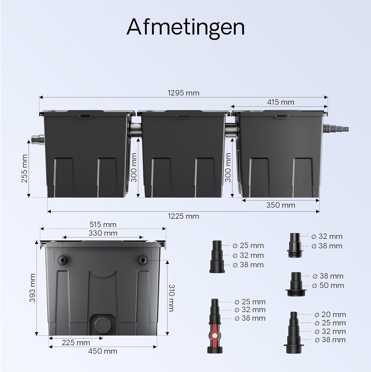 SunSun vijverfilterset voor 90.000 l met UVC 72W, ECO-pomp 100W, slang 25m en skimmer