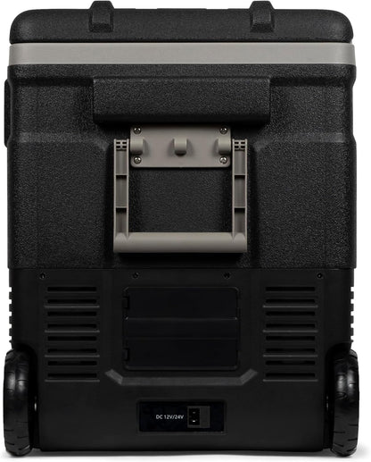 Steamy-E Single Zone 55 Roller, Elektrische Compressor Koelbox op Wielen, 55 Liter, Zwart, 12V/230V, voor vriezen en koelen van -20 tot +20, ideaal voor op de camping
