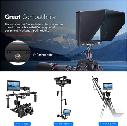 NEEWER Veldmonitor 7 inch 1280 x 800 IPS schermset: ondersteunt ingang met 2600 mAh lithium-ion batterij, USB-oplader voor DSLR-camera/camcorder
