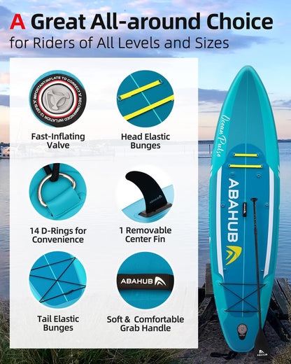 <font dir="auto" style="vertical-align: inherit;"><font dir="auto" style="vertical-align: inherit;">        Abahub Inflatable SUP Board, 320x78x15cm Stand Up Paddling Board Set, Blue/Green/Orange/Red Standup Paddle Board with Adjustable Aluminum Paddle, K