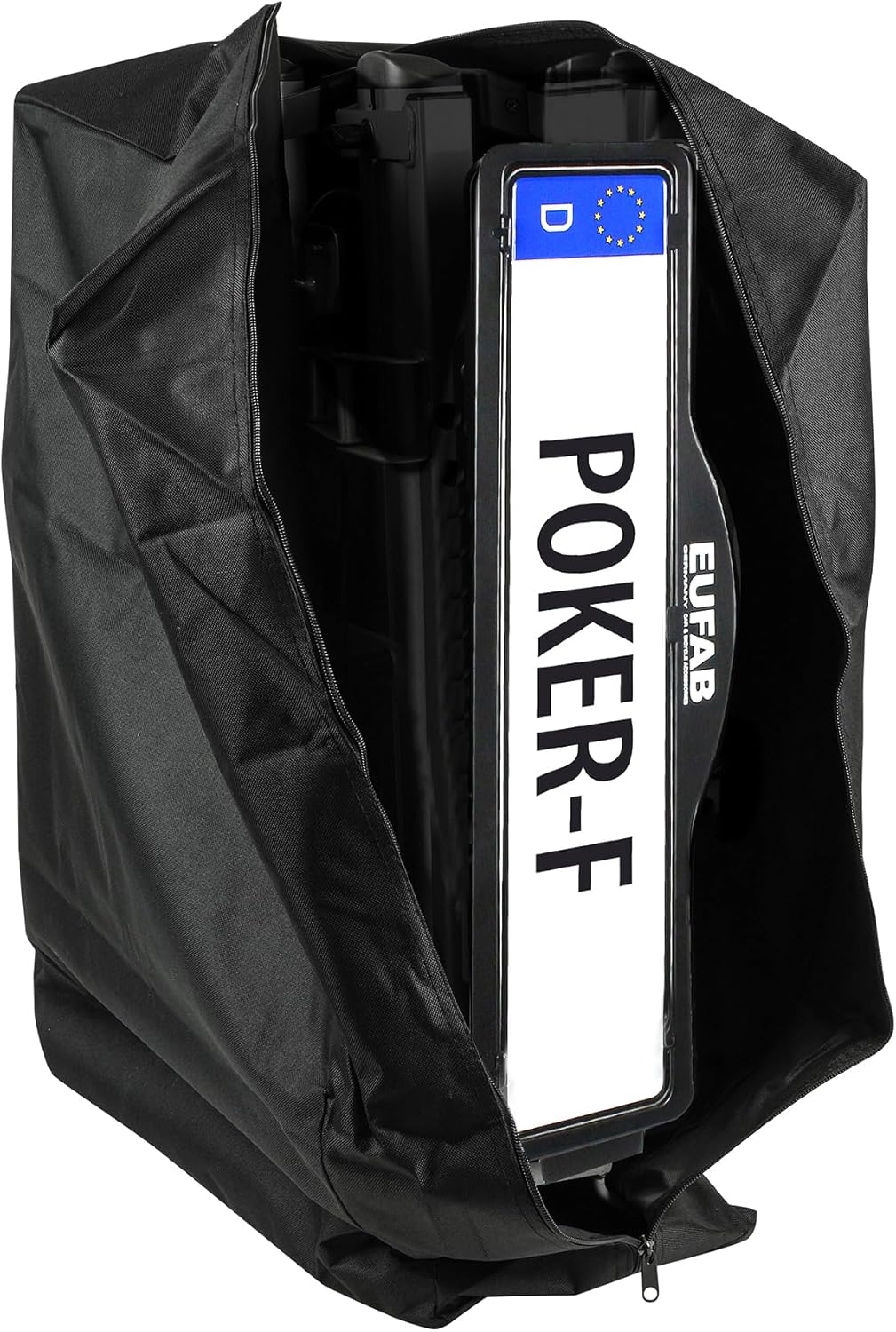 EUFAB 12010LAS fietsendrager POKER-F, geschikt voor e-bike, volledig voorgemonteerd, diefstalbeveiliging, voor 2 fietsen, voor trekhaak