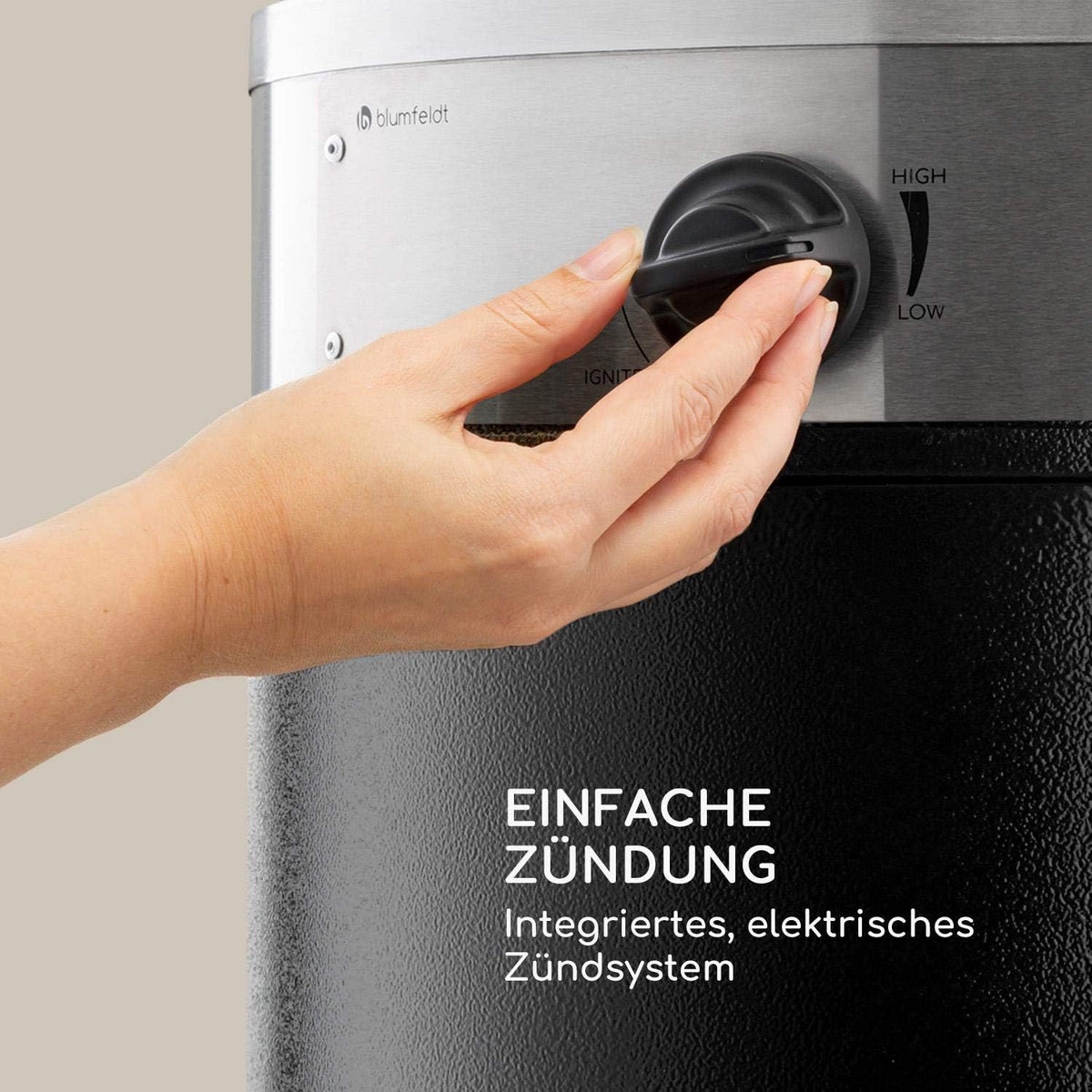 Blumfeldt Verwarming paddenstoel gas voor terras, tuin en balkon, terrasverwarming met 360° vlammenzicht, outdoor gasverwarming, elektrische ontsteking, wieltjes