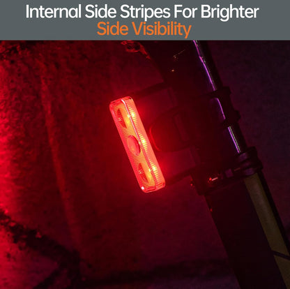 Fietslamp - Fietslicht - Fietsachterlicht - Krachtig Fietsachterlicht - Oplaadbaar - 500Lm - met Bewegingssensor - USB-C-Oplaadpoort - 3 Constante - 2 Knippermodi - Waterbestendig - Rood Licht - Zwart