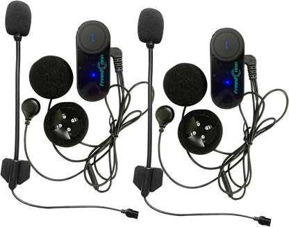 FreedConn TCOM-VB 2 x Bluetooth headset voor motorfiets, intercom, geluidsreductie, communicatiesysteem voor motorfietsen, GPS, FM-radio, handsfree, reikwijdte 800 m, 2-3 rijders pairing