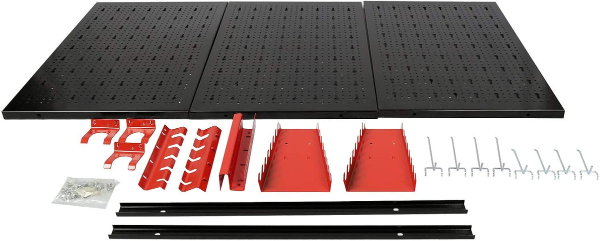 XPOtool gereedschapskast met hangkast en gereedschapswand met 3 gatenwanden incl. accessoires