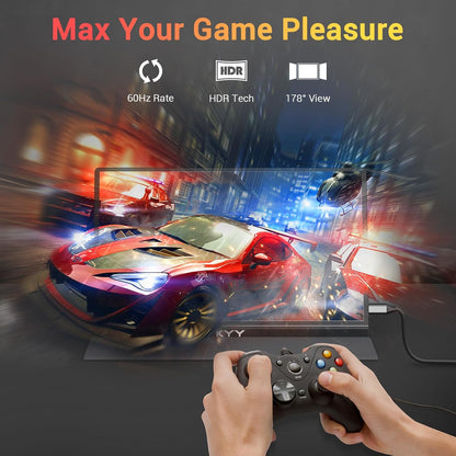 KYY Portable Monitor 15.6'' FHD 1080P USB C HDMI Gaming Monitor Ultra-Slim IPS Display w/ Smart Cover & Speakers, Plug & Play, External Monitor for Laptop PC Phone Mac Xbox PS4 - QUORE