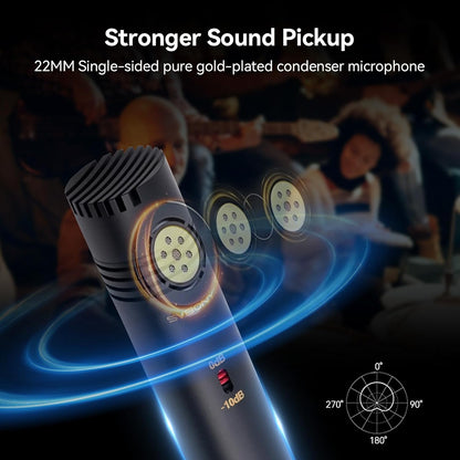 Condensator Instrumentmicrofoon – Instrumentmicrofoon – Condensatormicrofoon – Potloodmicrofoon – Opnamemicrofoon – Stereo Set Met T-Balk – 22 Mm Vergulde Capsule – Instelbare Gevoeligheidsdemping En Lagefrequentiedemping