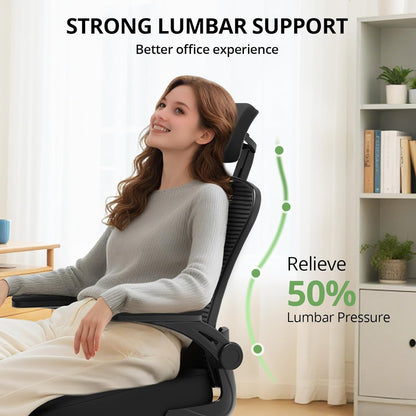Synorla Bureaustoel, ergonomische bureaustoel met 350 lb-capaciteit, computerstoelen met hoge rugleuning voor lange uren, comfortabel, 360° rollende draaibare bureaustoelen voor thuis met verstelbare