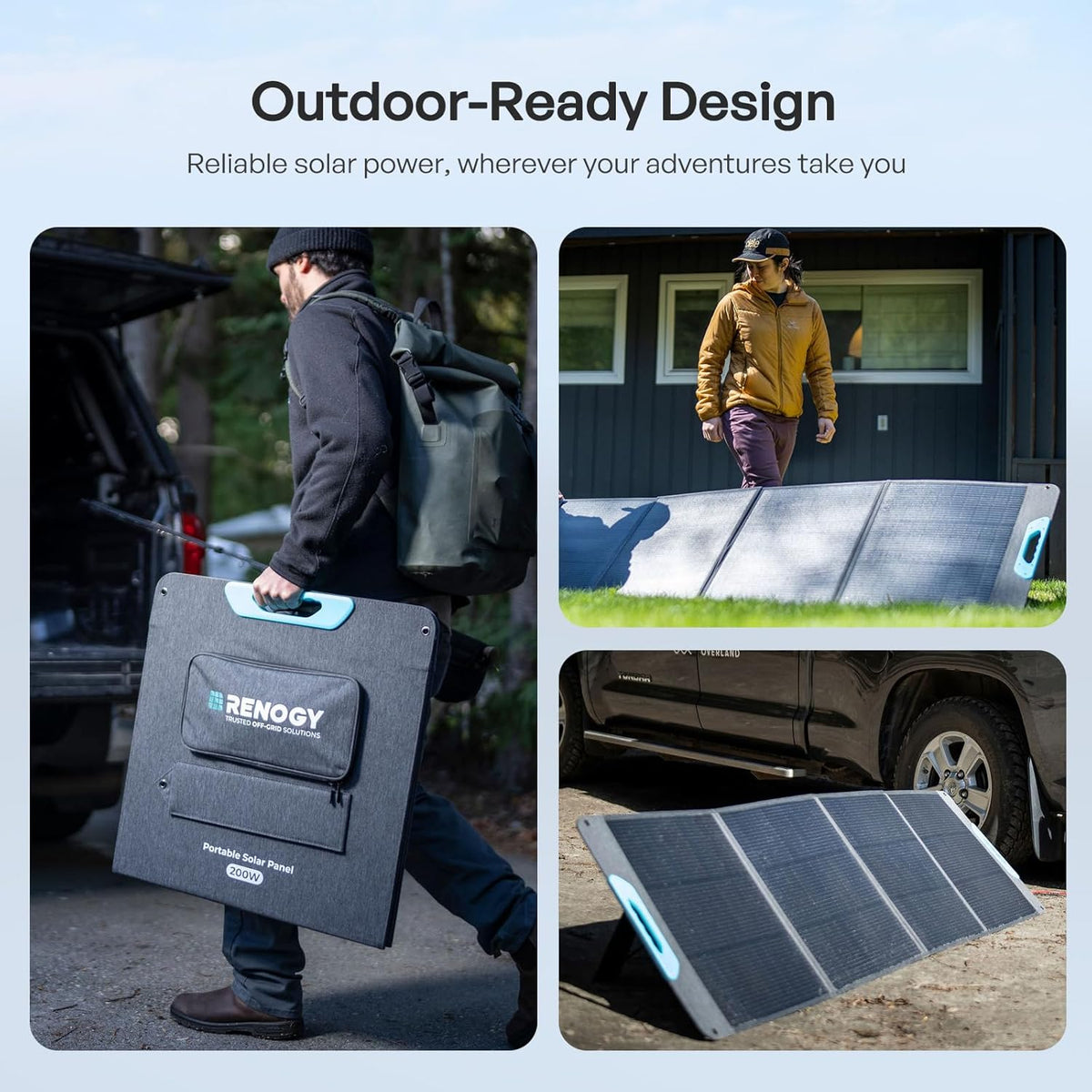 Renogy 200W Draagbaar Zonnepaneel, IP65 Waterdichte Opvouwbare Zonnepaneel Power Backup, Solar Charger voor Power Station RV Camping Off Grid