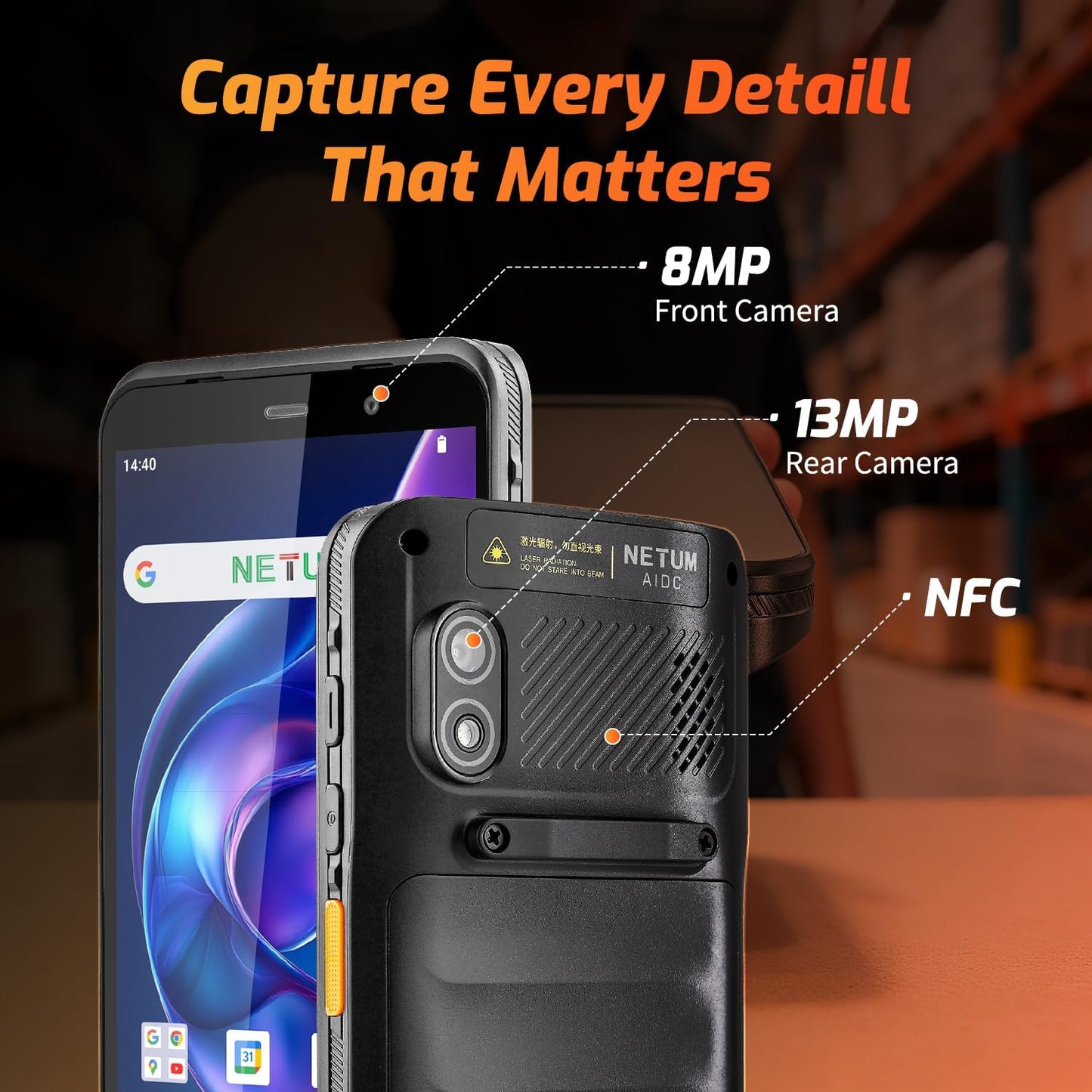 NETUM Q900 Android 14 Barcode Scanner – Handheld PDA Mobiele Computer Met HS7 Engine, 1D/2D Scanning, 5,99" HD Touchscreen, Wi-Fi & 4G LTE – Ideaal Voor Magazijn, Logistiek & Asset Tracking