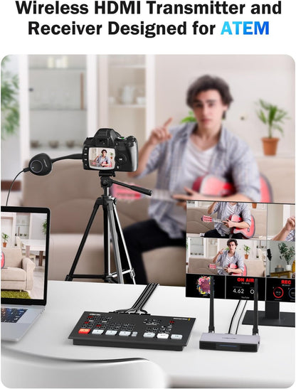 Draadloze HDMI-zender en ontvanger, ondersteunt 8 TX naar 1 RX voor bedrijven en huizen, Lemorele FHD Plug & Play, HDMI draadloze HDMI draadloze overdracht voor het streamen van audio-video van laptop