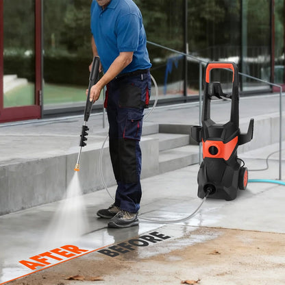 Hogedrukreiniger – Elektrische Hogedrukspuit – Waterdrukreiniger – Schoonmaakspuit – Tuinreiniger – 3000 W Motor – 200 Bar Druk Met 10 Meter Slang
