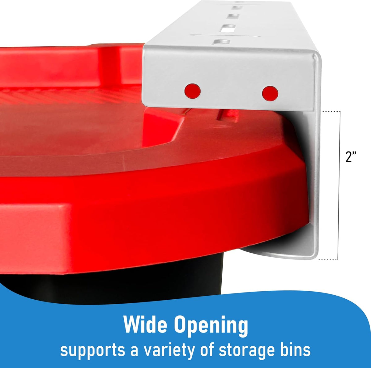 HANDT Overhead Garage Opbergrek, Plafond Tote Bin Organisatie Rails Rekken Systeem, Heavy Duty Opknoping Metalen Rek Systemen voor 27 Gallon Container, Ondersteunt de meeste andere Bakken, 4 Sets Wit