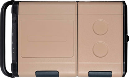 Steamy-E Dual Zone 55 Roller, Elektrische Compressor Koelbox op wielen, 54 Liter, Zandkleurig, 12V/230V, voor vriezen en koelen van -20 tot +20, ideaal voor op de camping